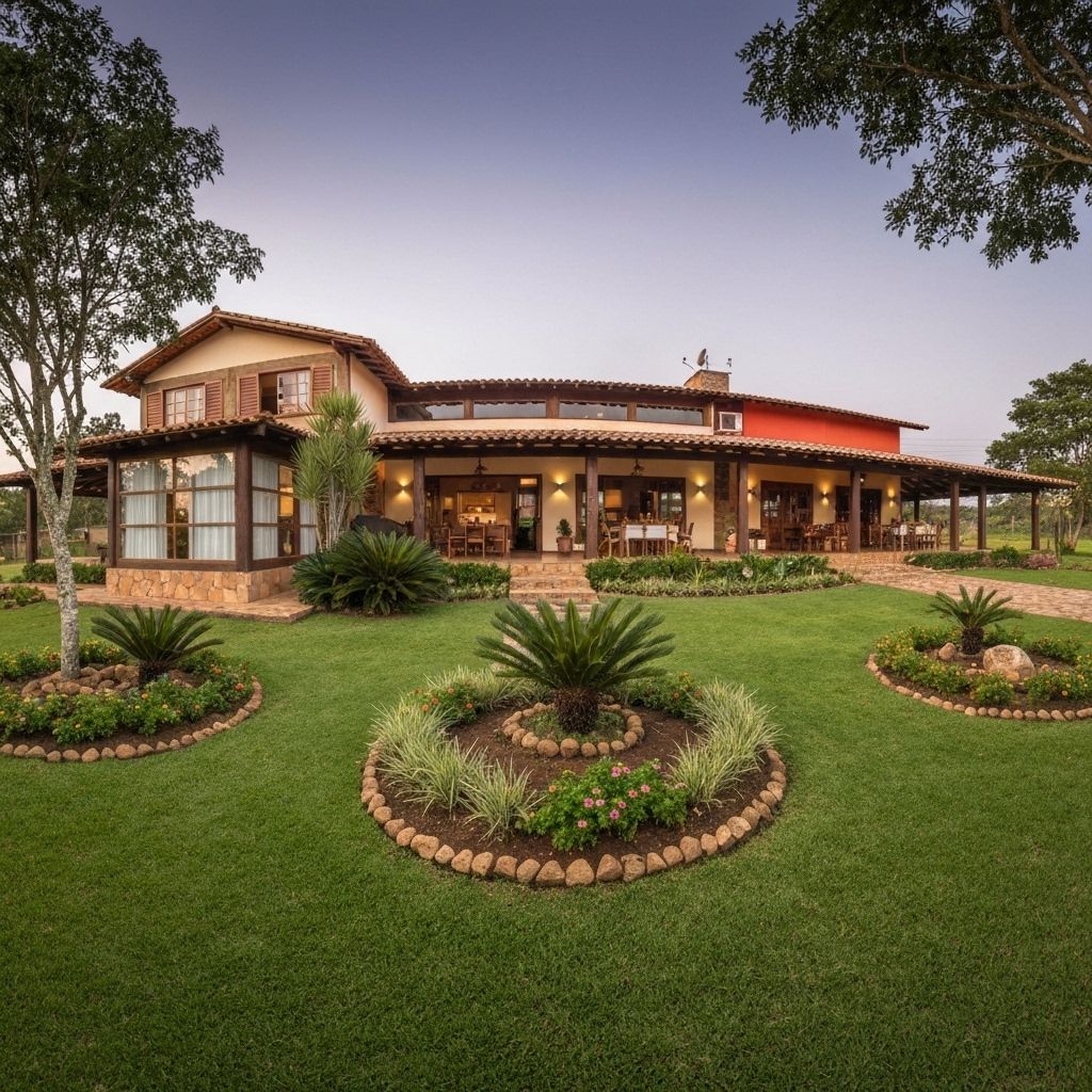 Casa de campo brasileira na chácara